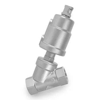 

1/2" 3/4" 1" BSPT Female 304 Stainless Actuated Pneumatic Angle Seat Steam Valve With New-Type Stainless Head