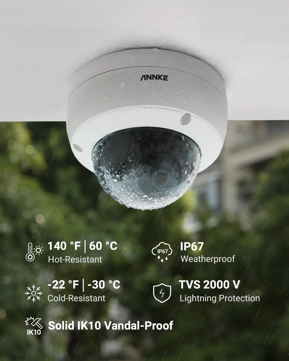 ANNKE 5MP PoE IP Security Camera System 4pcs Dome Cameras 6MP NVR Night Vision Mic IP67 Outdoor Indoor CCTV Surveillance images - 6