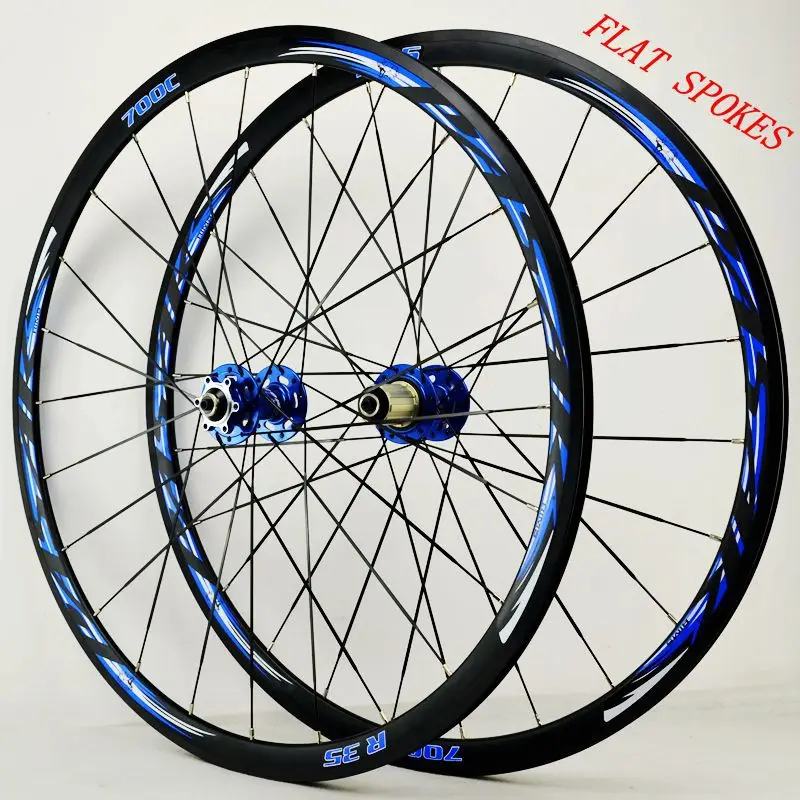 Pasak Road Bike Wheelset 700c Disc Brake Flat Spoke 24 Holes 30mm Depth QR F9x100 R9x135mm Alu Rim 29er Wheelset V Clamp Brake