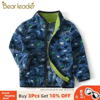 

Bear Leader Boys Autumn Long Sleeve Polar Fleece Thin Coats Kids Dinosaur Print Cute Outerwear Boys Fashion Zipper Clothes Suits