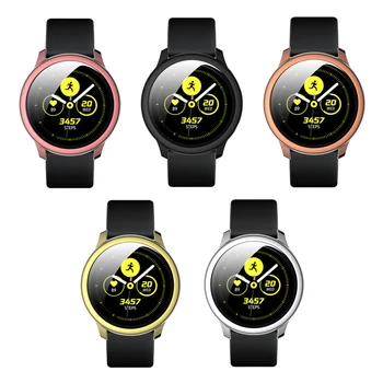 

Full Cover Screen Protector 9H Tempered glass Plating PC Protective Case For Samsung Galaxy Watch Active2 Smart Watch