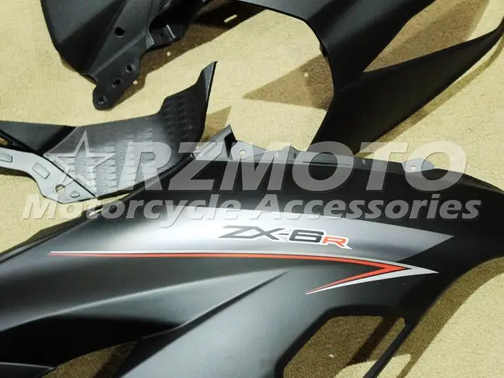 ABS полный обтекатель комплект подходит для Kawasaki ZX6R 2013 Обтекатели ZX-6R Ninja 636 599 холодный матовый черный