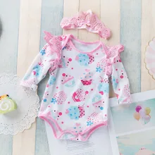 Лидер продаж, подарки на день рождения, боди для маленькой девочки с изображением кекса и розовая корона, повязка на голову, комплекты одежды для новорожденных, Детская летняя одежда, вечерние костюмы 1 St