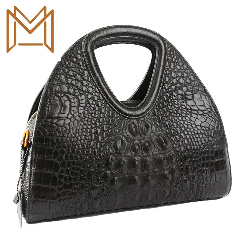

2019 Genuine Leather Handbag Crocodile Diagonal Lines Satchel Cowhide Package Single Shoulder Shell Bag Hand