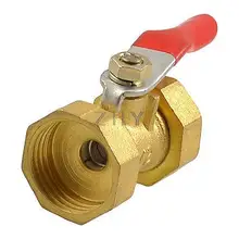 Air Pneumatic Red PVC Coated Handle NPT 1/2" Thread Ball Valve