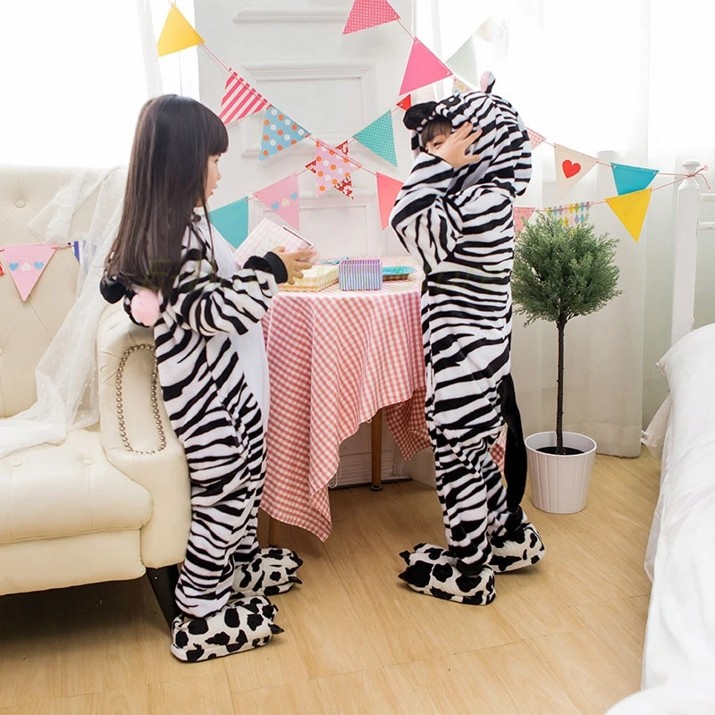 black and white baby girl nightgown Children Cartoon Leopard Kigurumi Sleepwear Hooded Home Clothes Pyjamas Kids Onesie Cosplay Costumes Boys Girls Unicorn Pajamas big baby nightgown Sleepwear & Robes