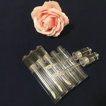 

5ML Empty Transparent Lipgloss Containers Tubes Round Clear Cosmetic Lipgloss Tube Packaging Lip Gloss Tubes with Wand