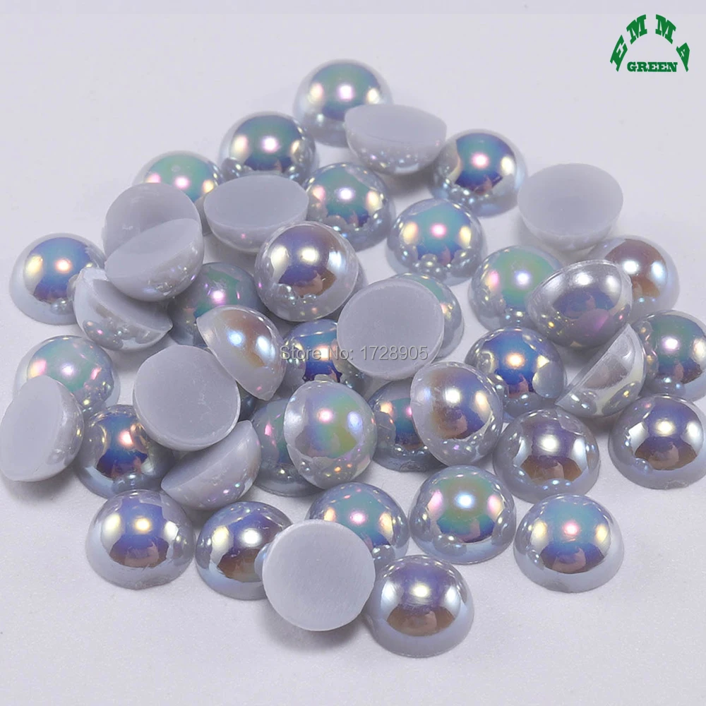 

Nail Decorations 2mm to 14mm ABS Pearls Half Round Pearls Flatback Beads ab Grey Silver Pearls for Nail Art DIY Decoration