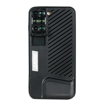 

JUNDNE Fisheye Wide Angle Micro- Distance Long Focus Six in One Glass HD Optical Case Lens for iPhone 7 / 8 Plus