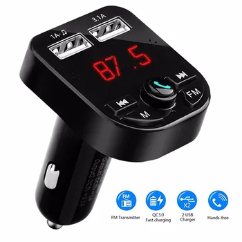 

bluetooth 5.0 car FM Transmitter Radio Audio Adapter FM Modulator Car MP3 Player Dual USB Ports Clear Hands Free Call