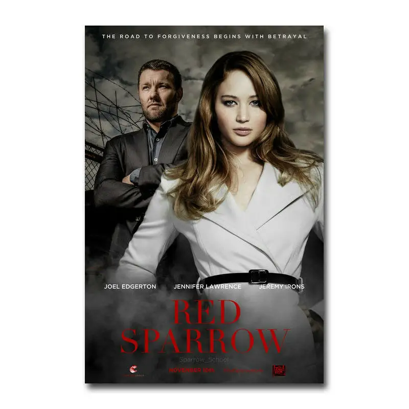 Red Sparrow Movie Silk Fabric Wall Poster Art Decor Sticker Bright