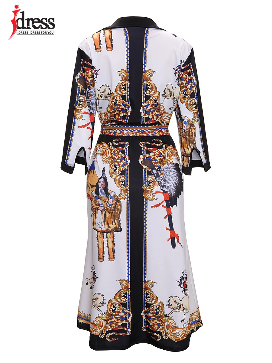 IDress Runway Design 2020 Sexy V Neck Party Dress Horses Print Dress Elegant Midi Dress for Women Slim Casual Bodycon Dresses (1)