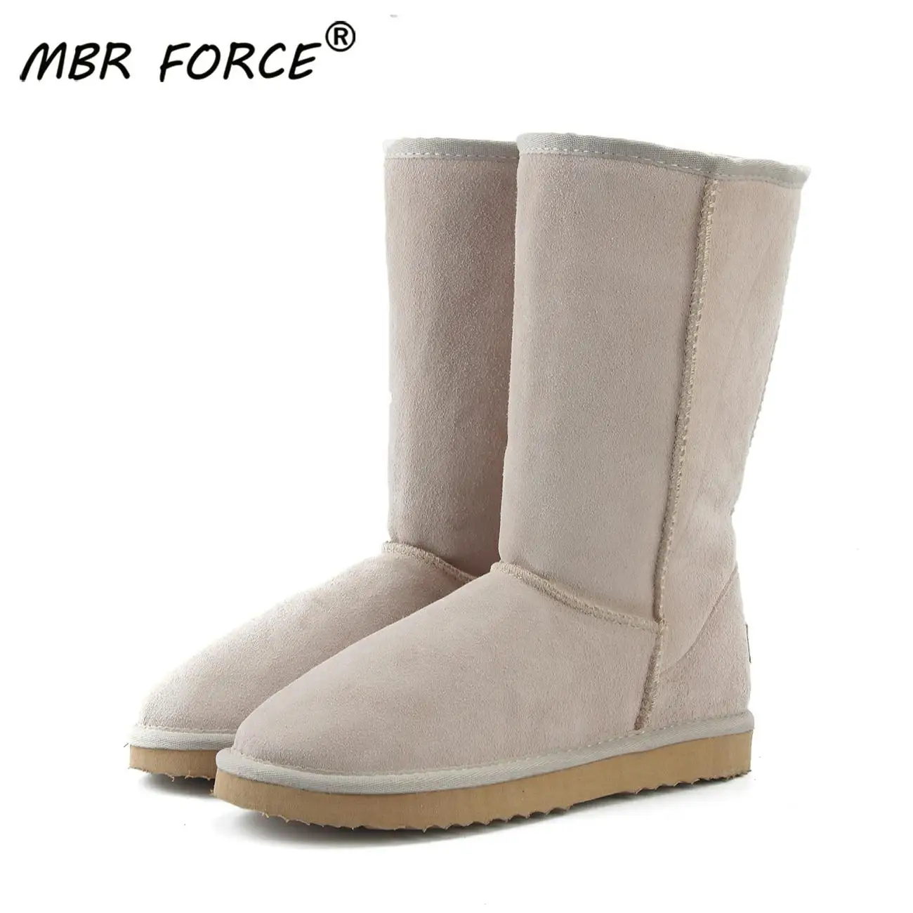 Australia Boots High-Shoes Mbr Force Genuine-Leather Women No Winter Warm Knee Fur Classic