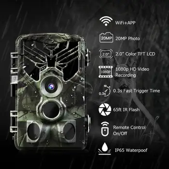 

20MP 1080P WIFI-810 Wireless Wifi APP Hunting Camera Infrared Night Vision APP Remote Waterproof Trail Camera Surveillance