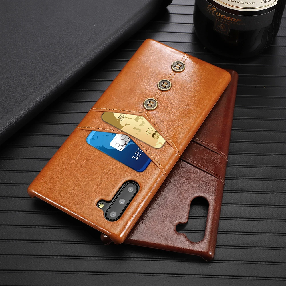 

Luxury PU Leather Phone For Samsung Galaxy NOTE 10 Pro Slim Wallet Card Back Cover For samsung note10 Coque Capa
