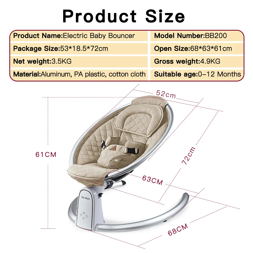 COSTWAY Hamaca Bebé Electrica, Silla Mecedora Eléctrica para Niños