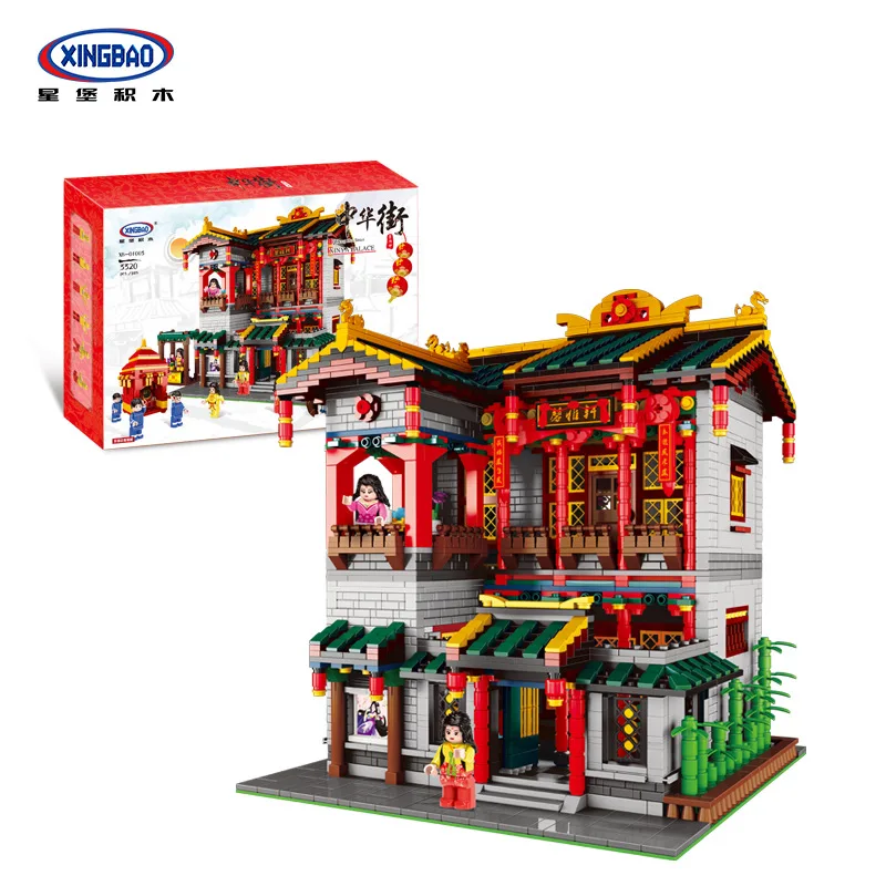

XINGBAO Chinese Street Series Model Ancient Buildings Assembled Small Particles Building Blocks Creative Educational Toy