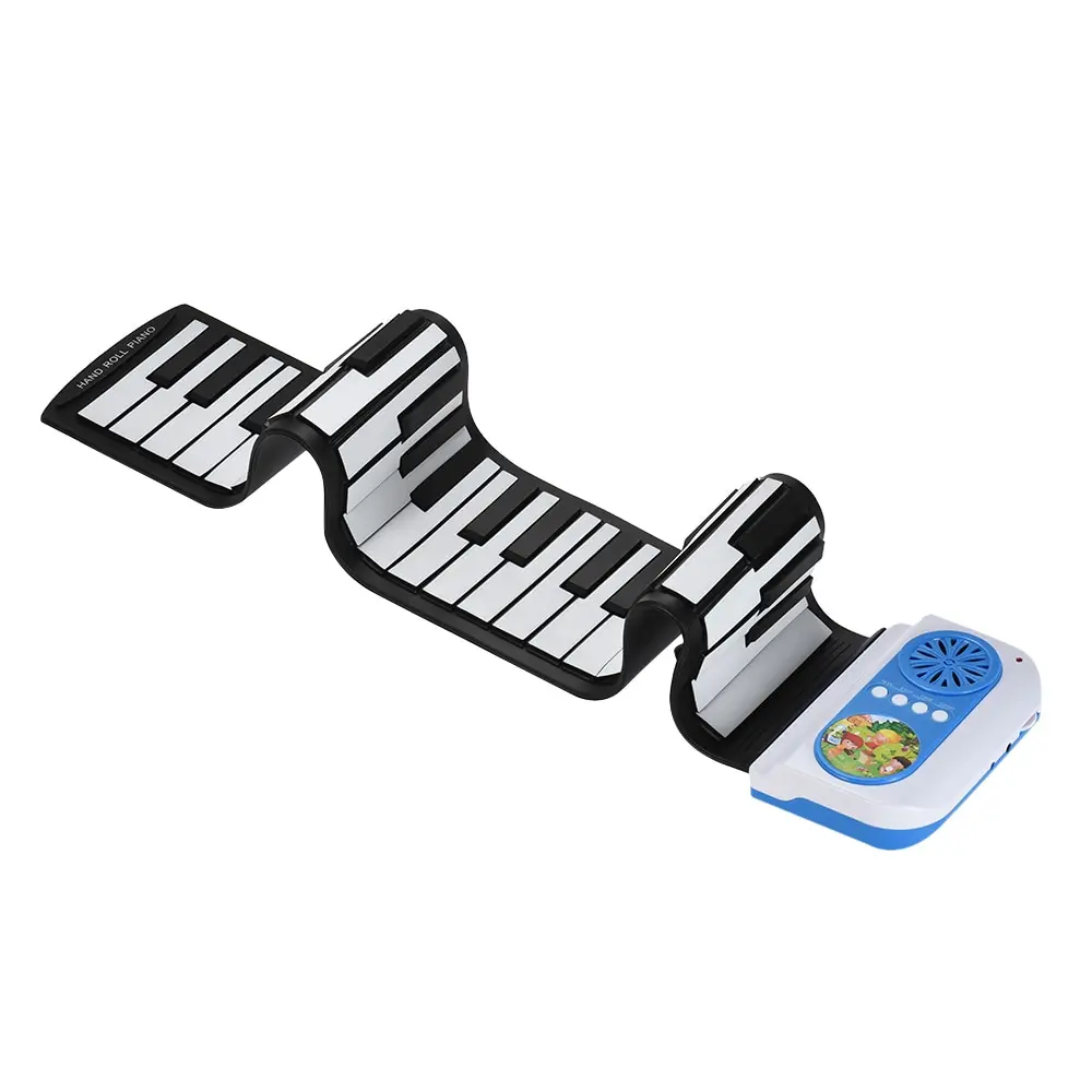  49 Keys Roll Up Piano Silicon Electronic MIDI Keyboard with Built-in Speaker Teaching Function for  - 4000091284388