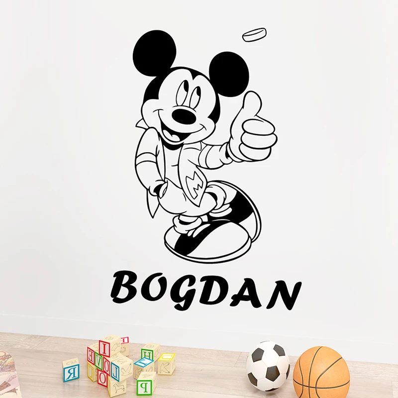 Cartoon Disney Handsome Mickey Mouse Wall Stickers Decals Murals Poster For Kids Babys Room Decoration Bedroom Removable Sticker