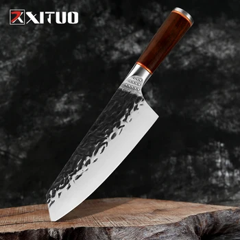 

XITUO Chinese Chef Knife Forged Butcher Anti-stick High Hardness Wide Blade Slaughter Tool Handmade Knife For Kitchen