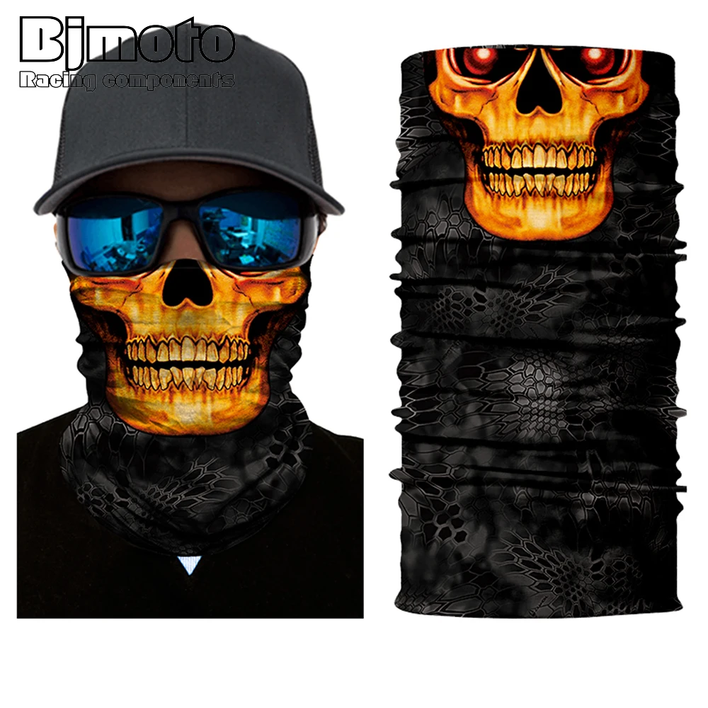 

Motorcycle Outdoor Sport Scarves Skull Face Sun Mask Headband Scarf Cycling Neck Gaiter Halloween Balaclava Headband Fullface