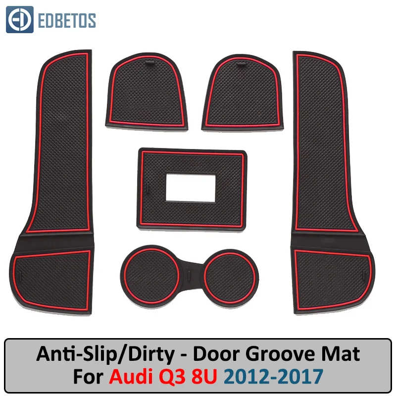 

Anti-Dirty Pad For Audi Q3 2012 - 2017 S-Line SQ3 RS Q3 Door Groove Gate Slot Coaster Anti-Slip Mat Car Interiors Rubber Mat