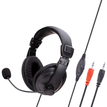 

On-ear Wired Headphone Stereo Surround Gaming Headset Earphone with Mic Support Volume Control for Desktop Computer