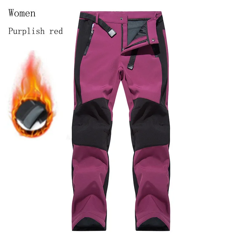 Women Winter Ski Trekking Warm Pants Climbing Sports Thicken Waterproof Camping Softshell Casual Fleece Hiking Trousers WAP14 plus size clothing