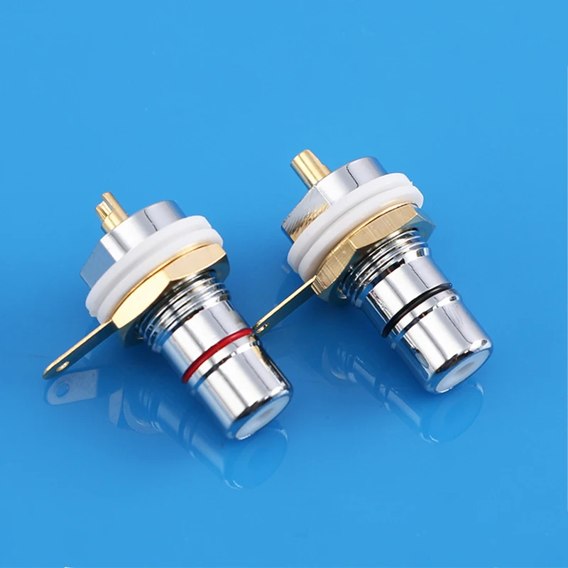 1 пара/2 шт. AMP HiFi родием зажимный винт RCA муфтовый стыковочный переводник шасси RCA CMC гнездовая розетка разъём штекер аудиотерминал
