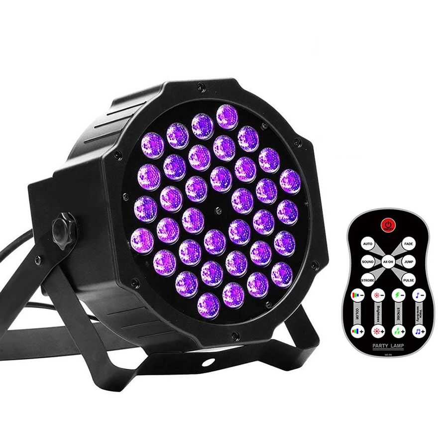 UV Purple Светодиодный Par огни 36 Вт DJ светодиодный сценический свет rgb уф мыть светомузыка, DMX контроллер эффект для Paty Рождество KTV сценическое освещение - Цвет: UV Purple