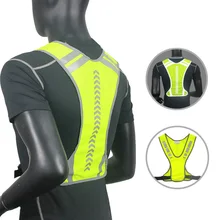 С рисунком стрелы, высокая видимость, жилет для езды на велосипеде, регулируемый пояс, светоотражающий, для улицы, унисекс, для бега, для сна, мягкий, безопасности, жгут