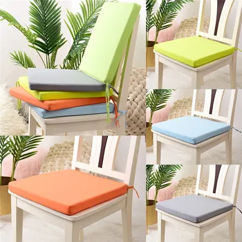 

Removable Solid Square Chair Cushion Outdoor Tie On Garden Patio Waterproof Seat Pad Cover