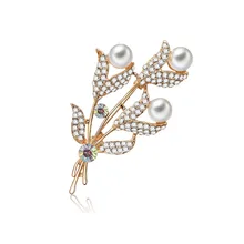 Популярные Простые креативные женские аксессуары в европейском и американском стиле, модная брошь в виде цветка, с жемчугом