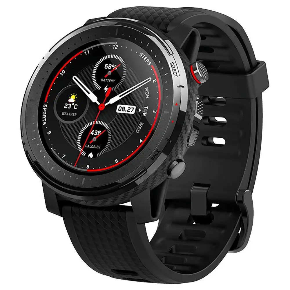 black watch Новая глобальная версия Amazfit Stratos 3 Смарт-часы gps 5ATM Bluetooth музыкальный двойной режим 14 дней батарея умные часы для Xiaomi - Цвет: black watch