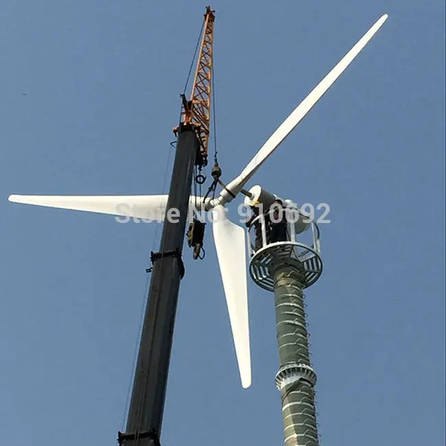 Горячая Распродажа 5 кВт 220 В hotrizonтal ветряная турбина Высокоэффективная для домашнего использования
