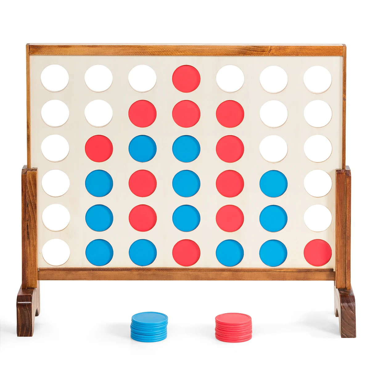 Giant 4 In A Row Game Wood Board Connect Game Play Adults Kids w/Carrying bag 6