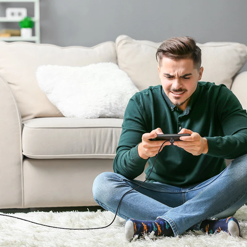 KUULAA USB Type C Cable 180 Degree Fast Charger Cable for Xiaomi Mi 10 9 8 10T POCO x3 Samsung S10 Mobile Phone USB-C Nylon Cord