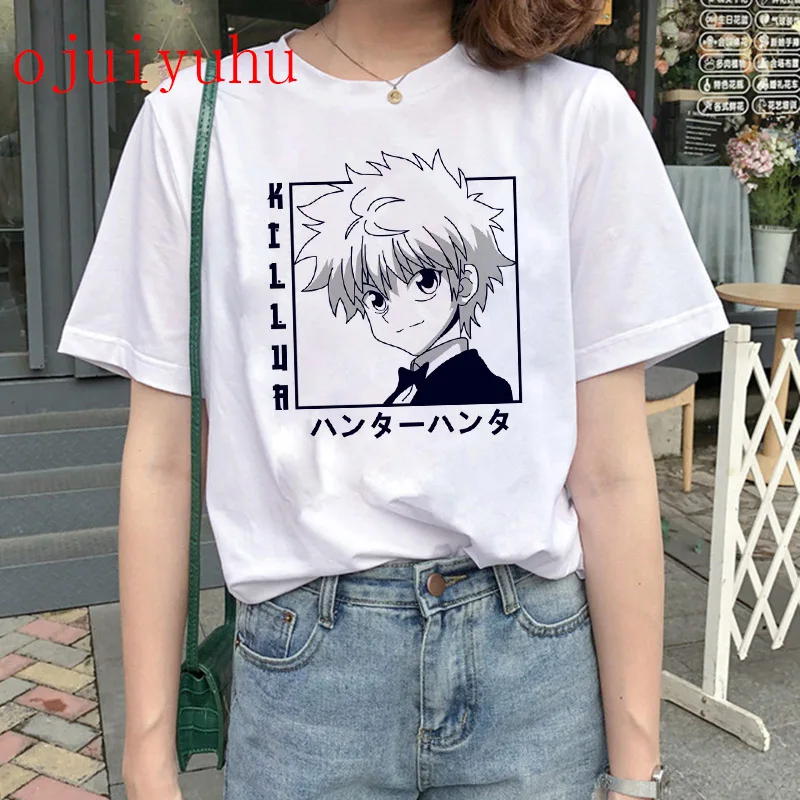 Camiseta con estampado de Hunter X Hunter para hombre y mujer, prenda de vestir, de los 90 con estampado de Anime japonés, Harajuku, Kawaii, Killua, Hisoka, Unisex