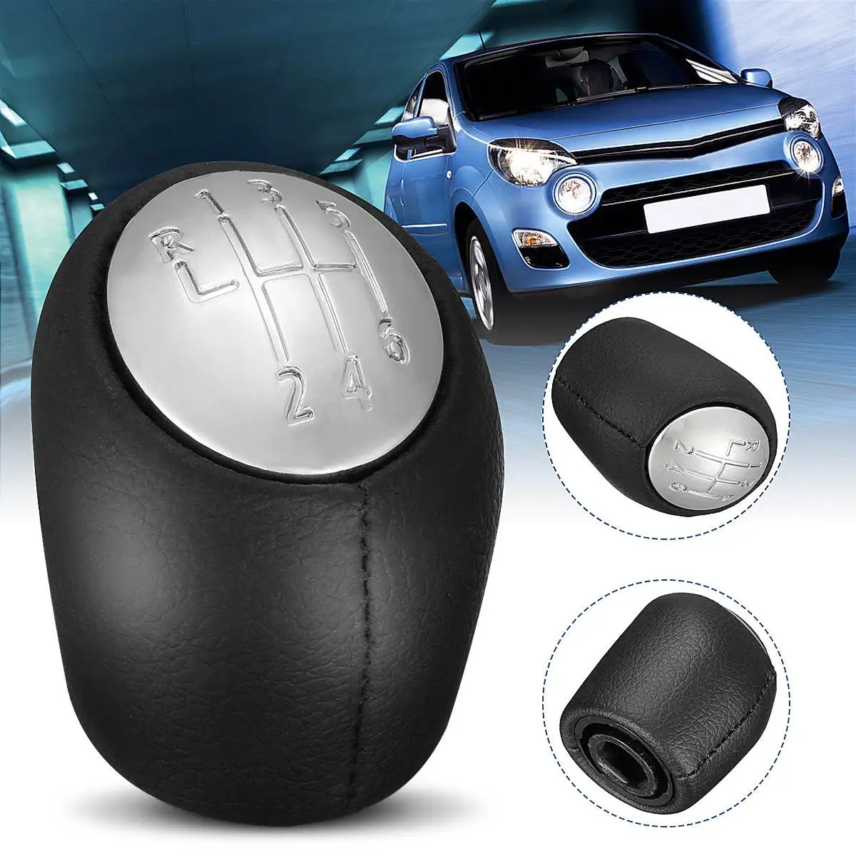 

Leather 6 Speed Manual Car Gear Shift Knob Shifter Lever Gear Knob Universal For Renault