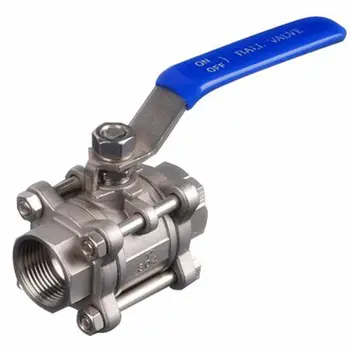 

3/8" Female Thread 2 Way 201 Stainless Steel DN10 3-pieces Ball Valve for Water Gas Oil Control