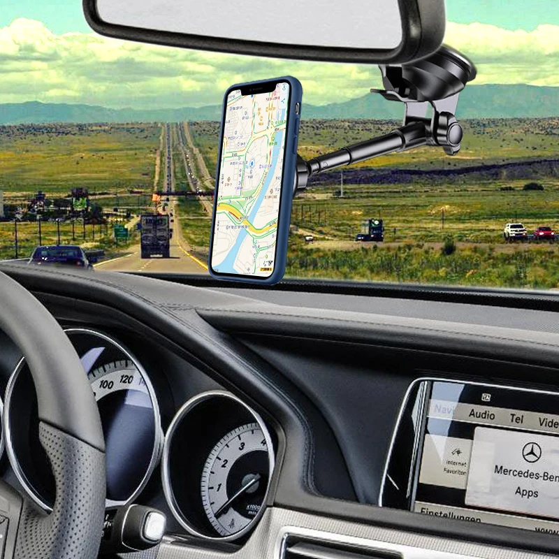 Универсальный автомобильный держатель для телефона для iPhone 11 Pro Max X 8 7 Plus, телескопический магнитный держатель для телефона на лобовое стекло, крепление на приборную панель