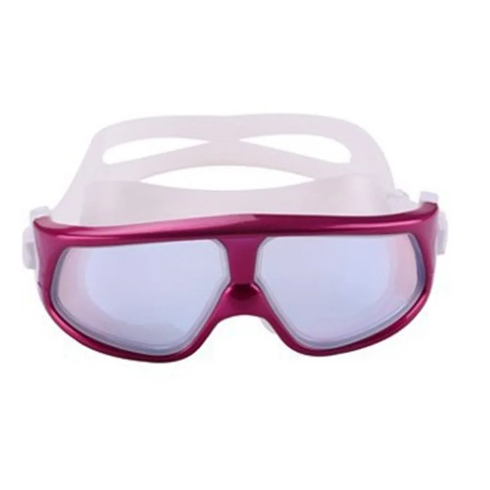 Adult Swimming Hd Anti-fog Goggles Super Large Frame Silicone Plating Flat Mirror Swimming Goggles Unisex