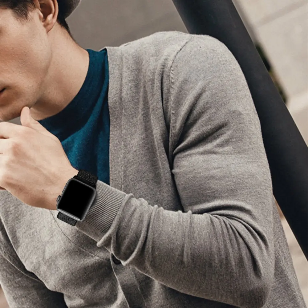 Спортивный Браслет-петля для Apple Watch 44 мм 42 мм 40 мм 38 мм светоотражающий тканый нейлоновый ремешок на запястье для iwatch серии 4/3/2/1
