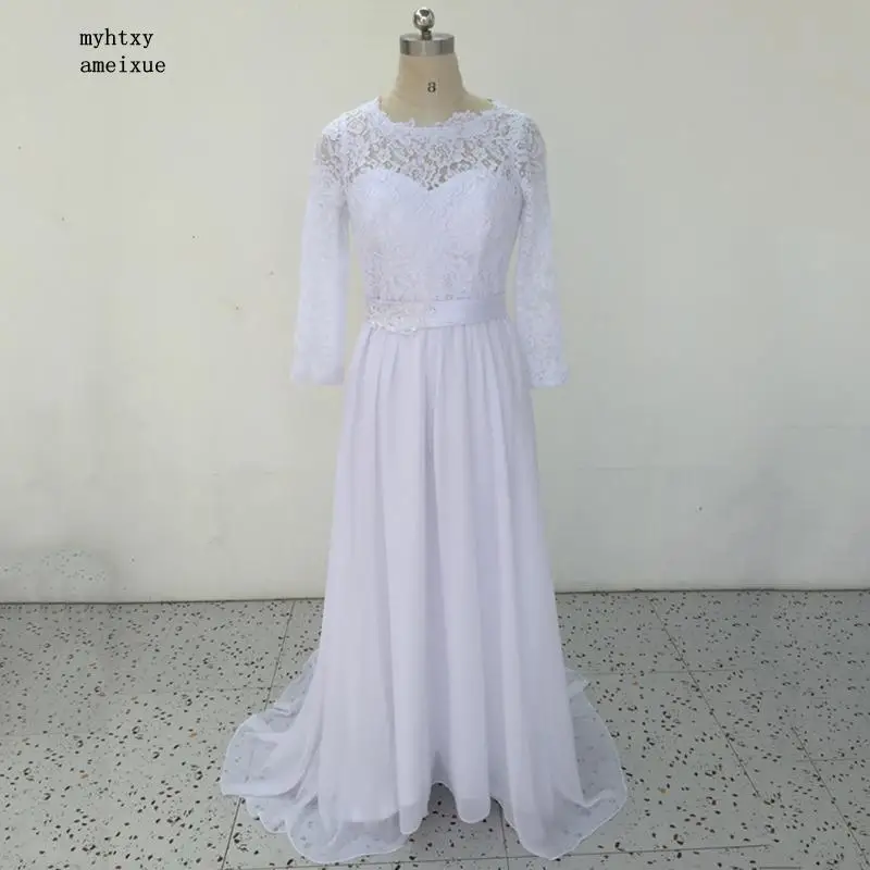 

Lace Scoop Sweep Train Floor-length Button A-line Vestidos De Novia 2020 Cheap Sexy Plus Size Wedding Dress Boho White Gown