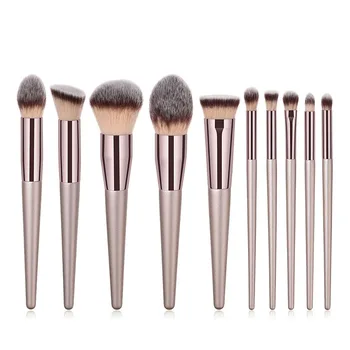 Hot Champagne Makeup Brushes Set for Women Cosmetic Foundation Powder Blush Eyeshadow Kabuki Blending Make Up Brush Beauty Tools 2