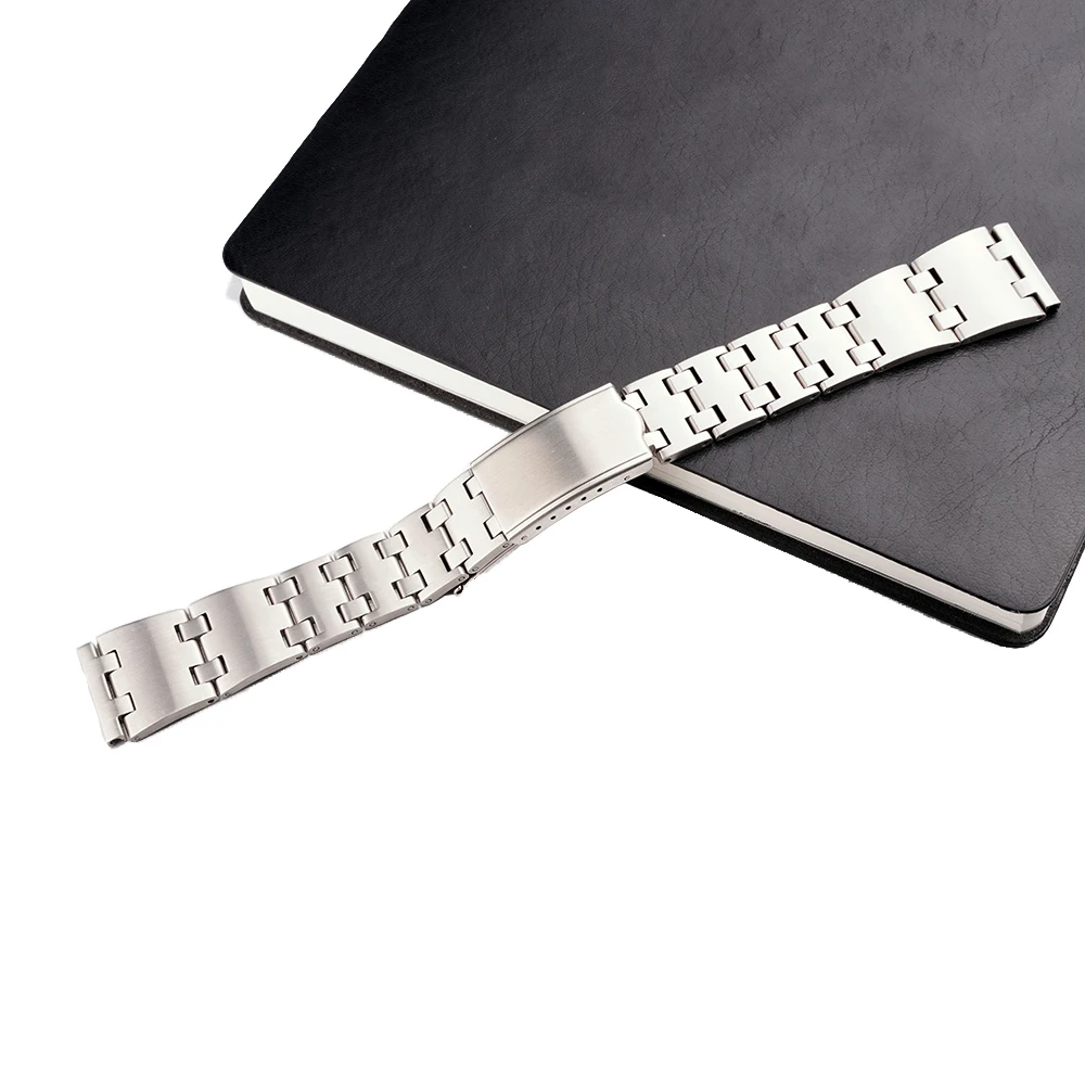 Rolamy 19Mm Cinturino Cinturino In Acciaio 316L Spazzolato Argento Per Cinturino Di Ricambio Per Ostriche Pogue Seiko Anni '80 6139 Ks Dritto #2