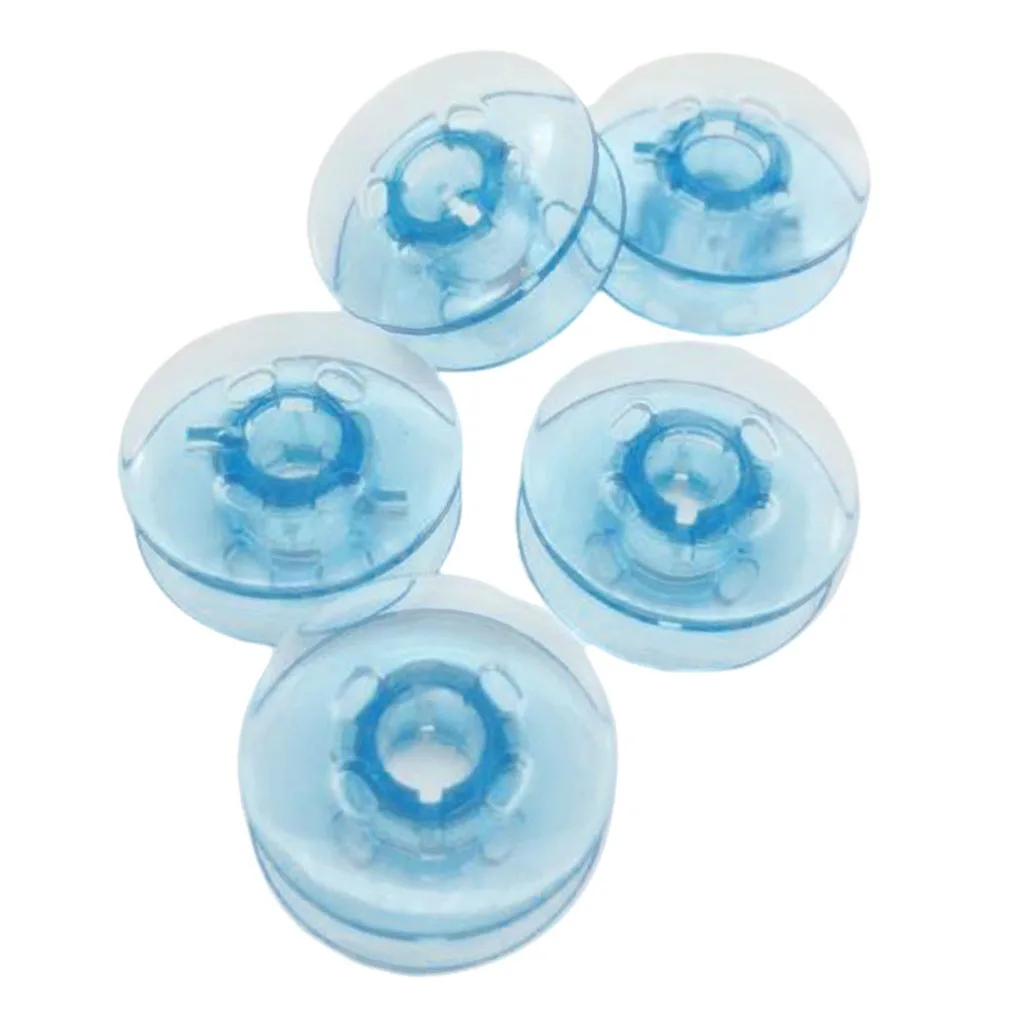 50 Pcs Plastic Sewing Machine Bobbins Spools Replacement for PFAFF/baifu Home Sewing Machine Accessories Transparent Blue