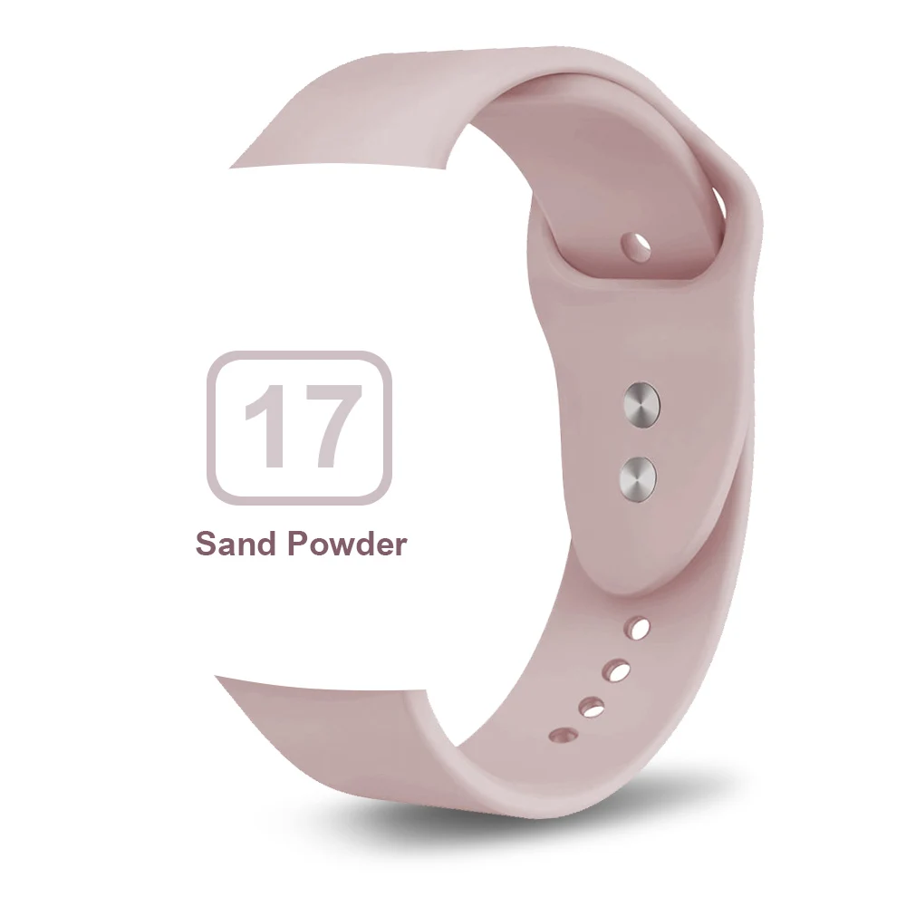 Мягкие спортивные часы Часы с силиконовой лентой для Apple 4 3 2 1 38 MM 42 MM Дышащий браслет для Iwatch Series 4 40mm 44mm - Цвет ремешка: Sand powder