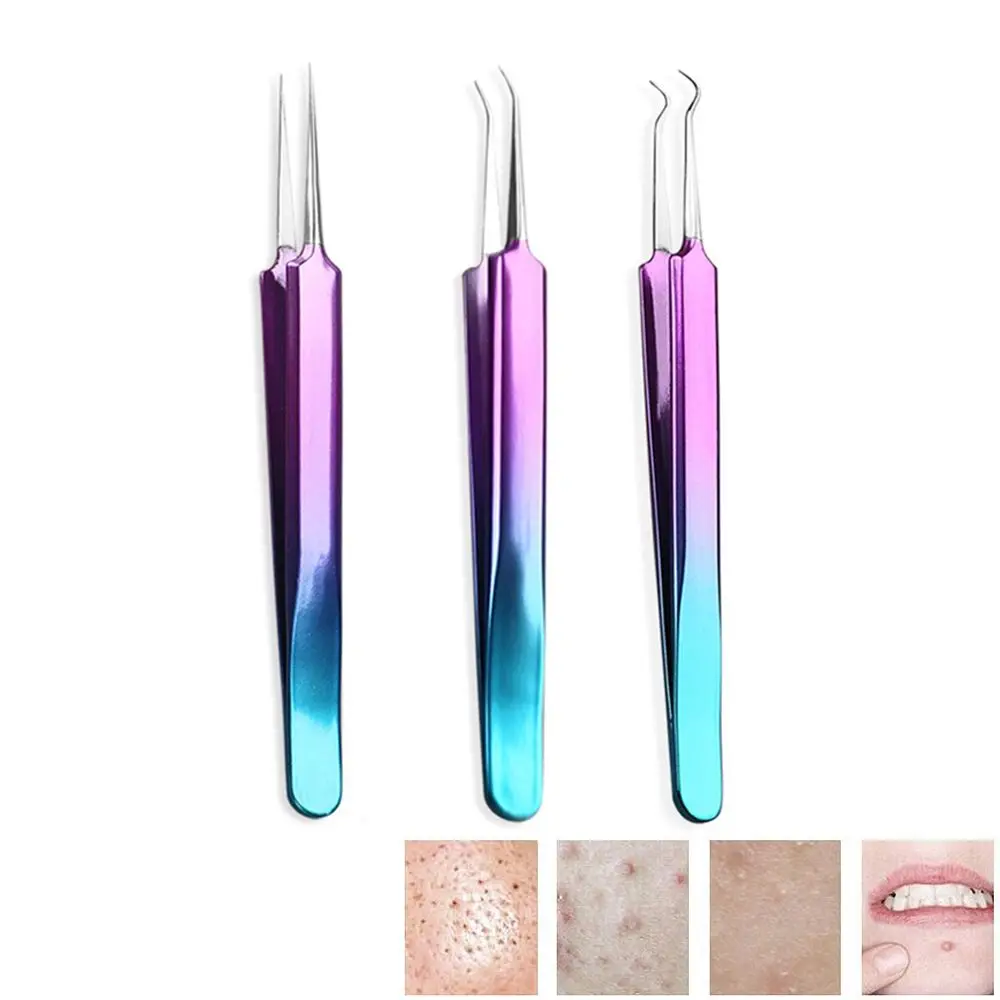 1pc Stainless Steel Acne Needle Tweezers Blackhead Remover Face Care Tool Eyebrow Multi-purpose Extention False Eyelashes | Красота и