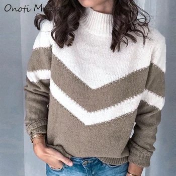 

Onoti Molazo Casual Knitted Sweater Pullovers Women Loose Elegant Ladies Chic Pullovers Sweaters Female 2019 Autumn Winter New